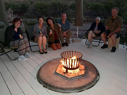 Camp fire at Tree Tops, Onguma in East Etosha National Park